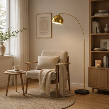 Ribe Floor Lamp – Modern Gold Arc Floor Lamp