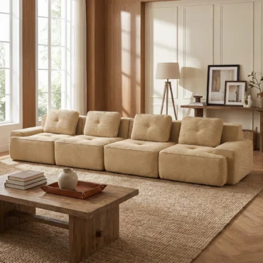 Djurgården 4 Seater Modular Corduroy Sofa