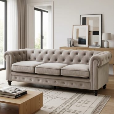 Lidingö - Luxury Chesterfield Velvet 3-Seater Sofa