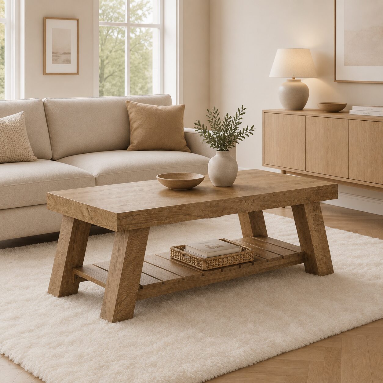 Karvia Coffee Table – Rustic Wood Finish – Bild 4