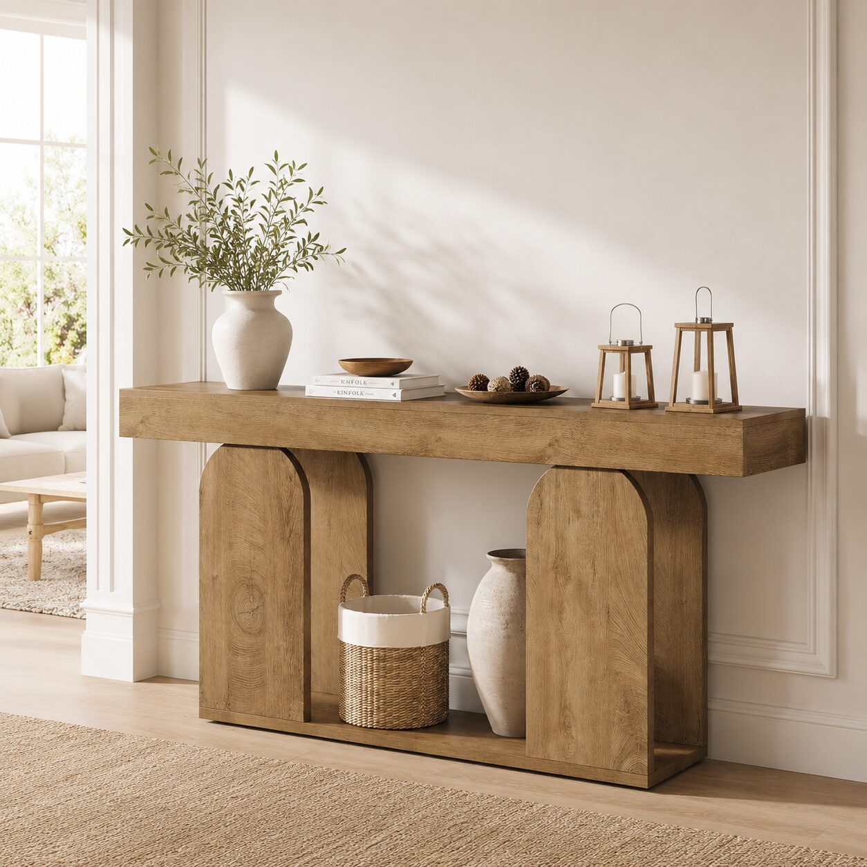 Kristiansand Console Table – Rustic Wood Finish - Imagen 3