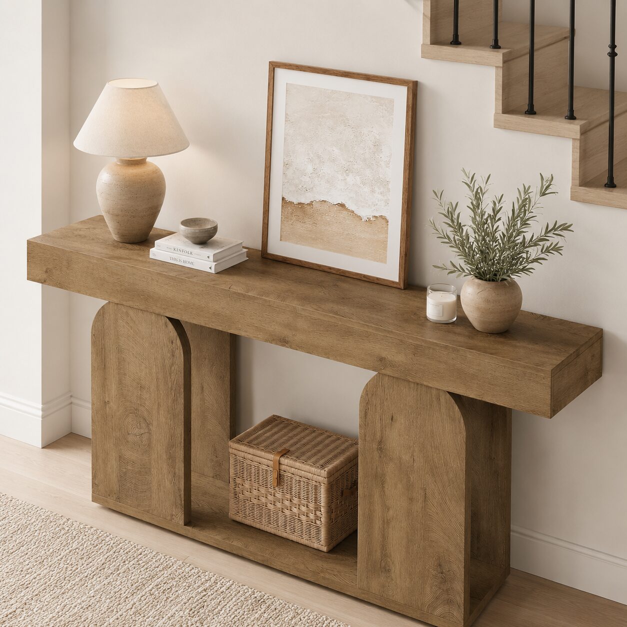 Kristiansand Console Table – Rustic Wood Finish - Imagen 2
